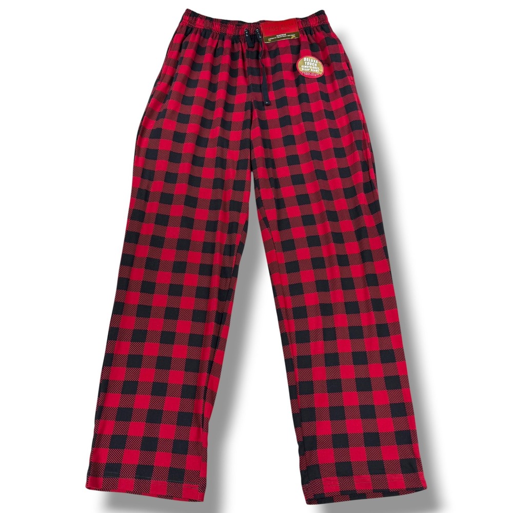 NWT Perry Ellis Portfolio Pajama Pants Mens Size Small S Buffalo Plaid Red Black